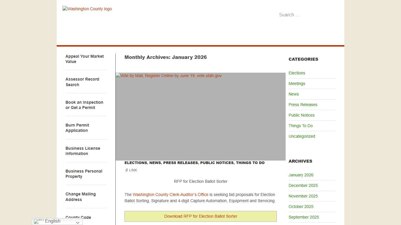 January 2026 Washington County of Utah